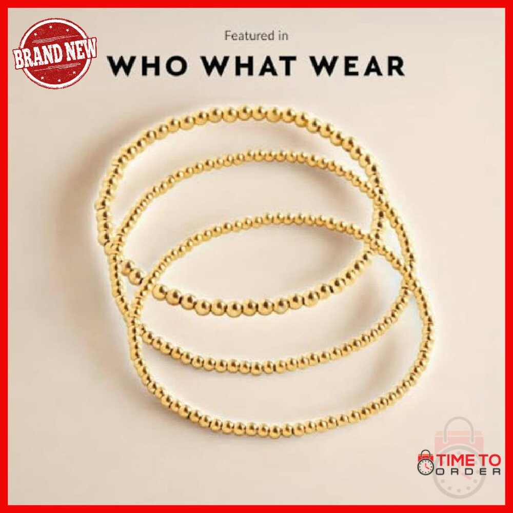 Sterling Silver Beaded Bracelet Stack Set, Stretc… - image 6